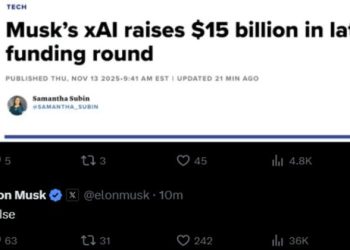 Musk disputes report on xAI raising $15B